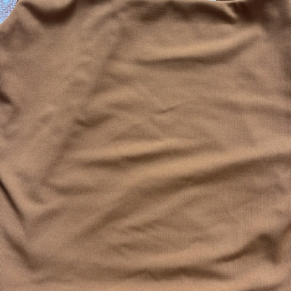 Rust / Brown Ribbed Tank Bodysuit - Picture 2 of 4